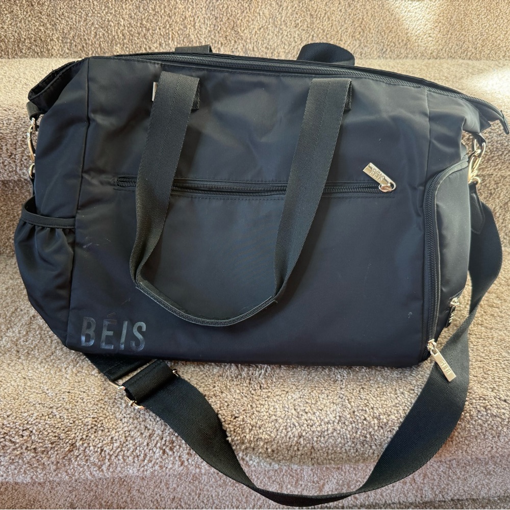 Black Beis Diaper and Travel bag
